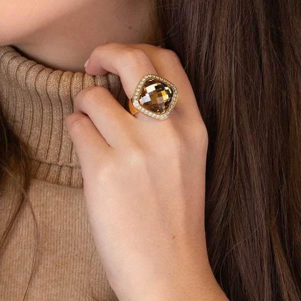 Steentjes>Melano Jewelery Melano Kosmic Framed Facet Square Steen