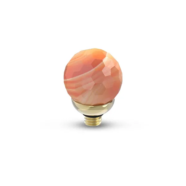 Steentjes>Melano Jewelery Melano Twisted Gemstone Facet Ball Steentje